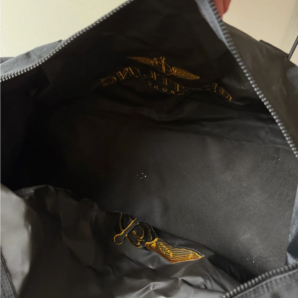 Breitling Swiss Large Logo Nylon Boston Travel Bag Made in Italy Black